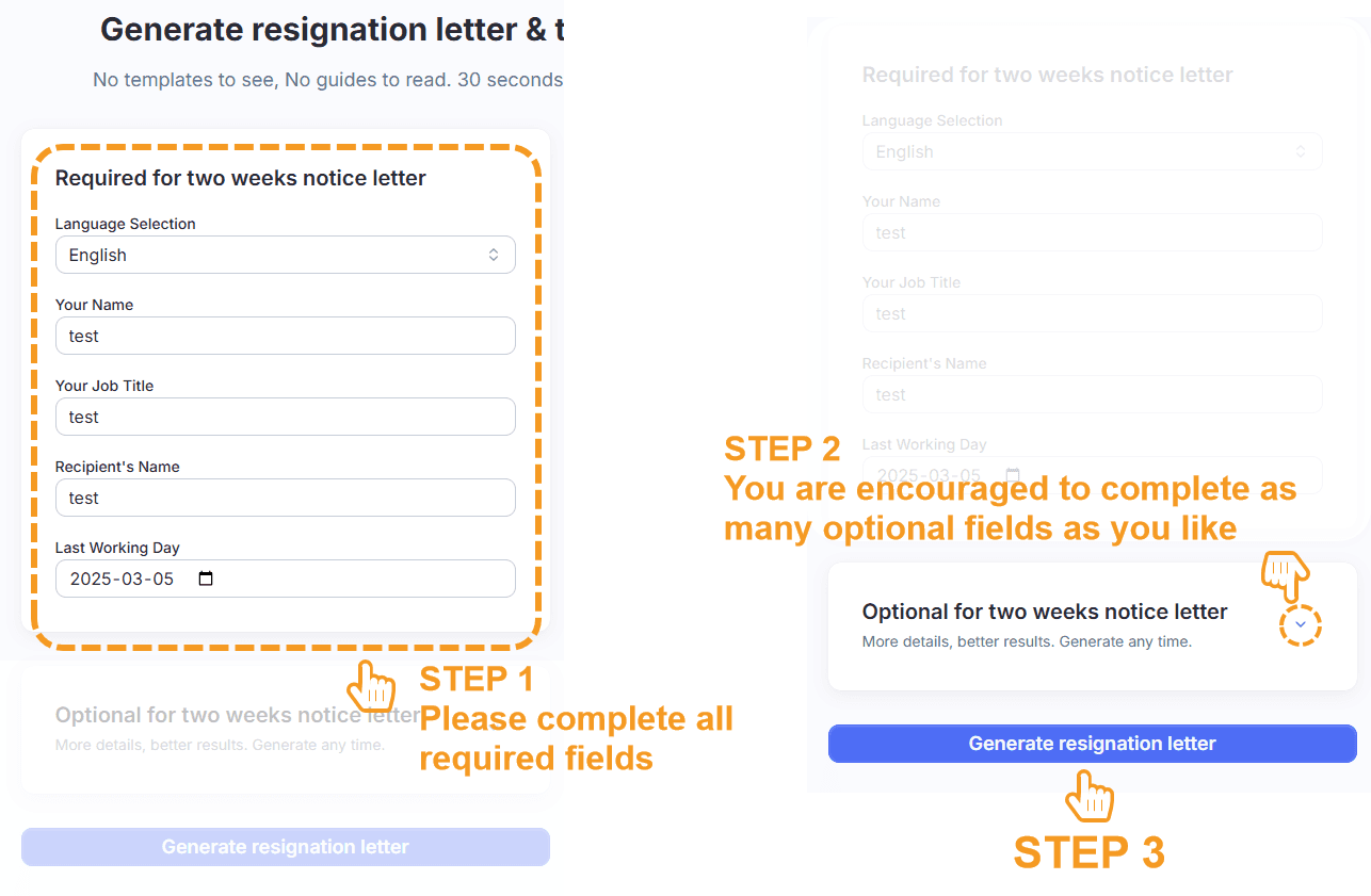 How to use the AI resignation letter generator